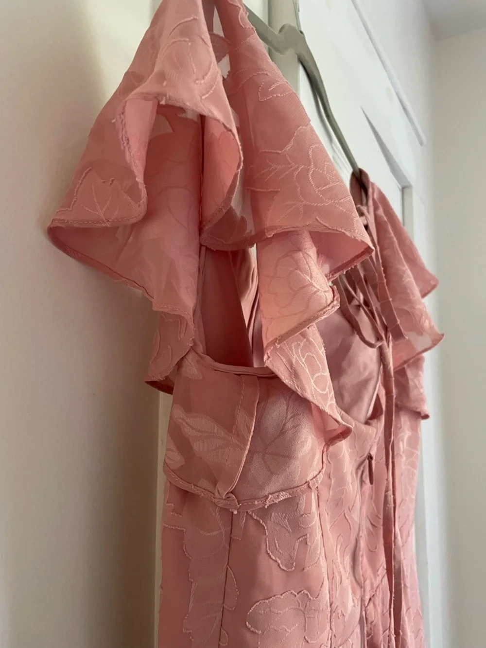 Azazie Bondi Rosette A-Line Side Slit Floral Burnout Dress - Size 12 - Picture 9 of 16